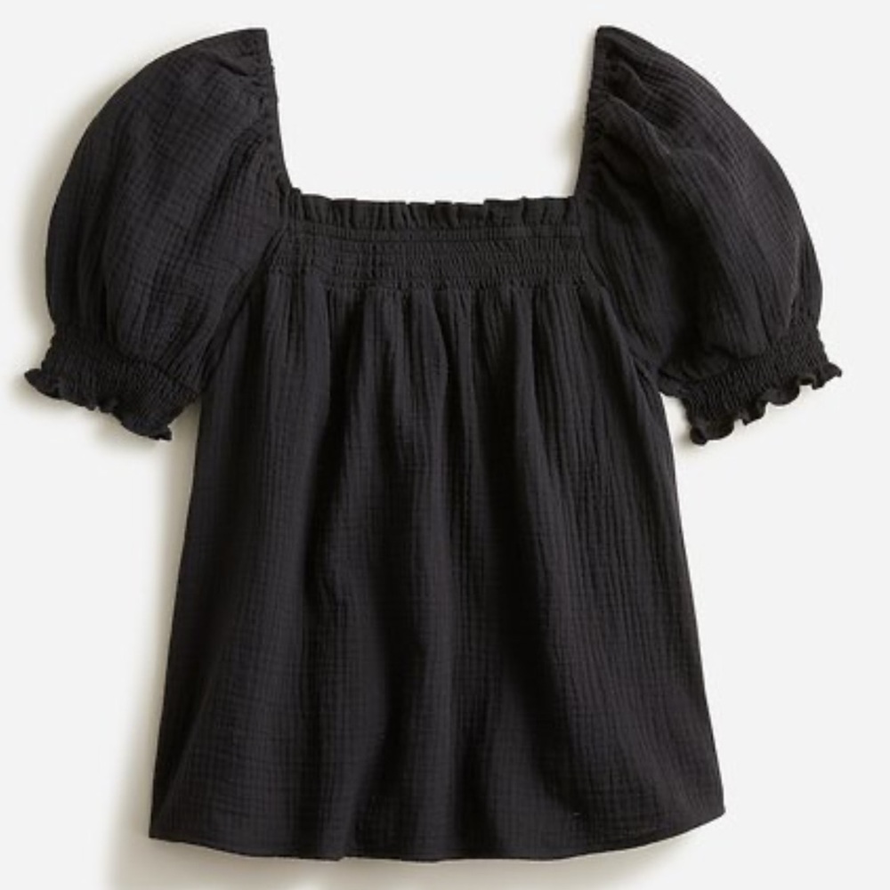J. Crew Square-neck Puff Sleeve Top